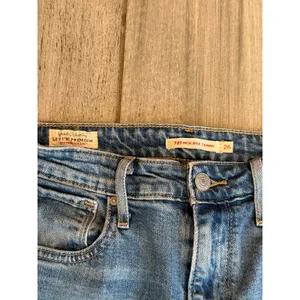Levis 721 High Rise Skinny Jeans Blue Distressed Stretch Denim Womens Size 26 thumbnail 5