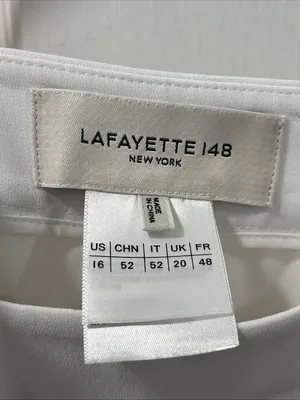 Lafayette 148 Women’s Finesse Crepe Gate Full Leg Pants Size 16 White EUC Dressy thumbnail 9