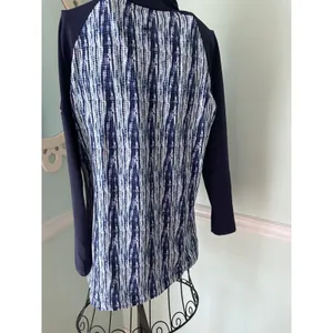 Peter Millar Women's‎ Navy Hannah Strata Print Quarter Zip M LOGO $120 thumbnail 6