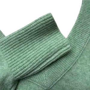 Aerie V-Neck Sweater‎ Small Sage Green NEW Oversized Marl Knit Pullover Cozycore thumbnail 6