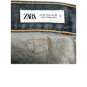 Zara Womens‎ High Rise Wide Leg Cinch Back Jeans Dark Wash Sz 6 Baggy Grunge thumbnail 6