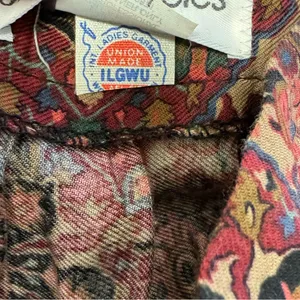 Vintage JS Collectibles Boho Paisley Pleated Midi High Waist Skirt Burgundy‎ thumbnail 5