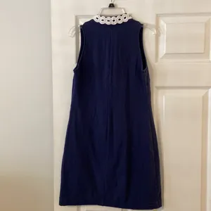 Lilly Pulitzer Dress size XS length 32” bust 30” color navy blue / white embroid thumbnail 6