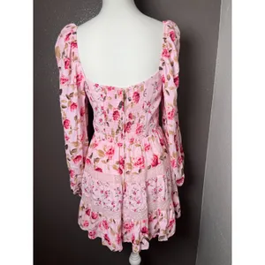Altar’d State Pink Kate Floral Mini Dress Size Largebustier corset bodice thumbnail 8