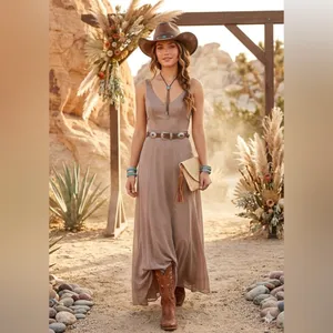Show Me Your Mumu Sleeveless Maxi Dress in Soft Taupe. Size XS thumbnail 3