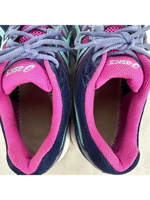 Asics Gel Contend 3 Womens Running Shoes 9.5 Navy/Pink/Mint Mesh Comfortable thumbnail 4