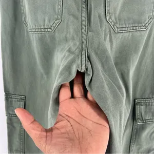 Vervet Cargo Wide Leg Jeans Army Green High Rise Utility 100% Cotton Size 26 thumbnail 10