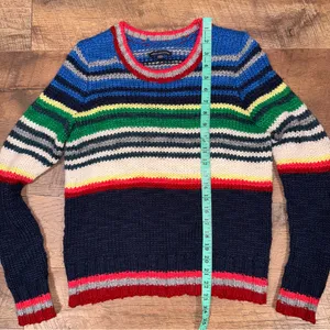 American Eagle Outfitters Colorful Wool-Blend Striped Knit Sweater Grandpa Core thumbnail 9