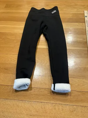 Ugg Size Large (L) UGG Women's Black Leggings with High Waist and Logo Detail thumbnail 3