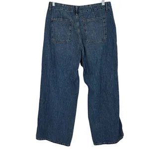 Old Navy Drapey Denim High Rise Baggy Wide Leg Jeans Size 12 Blue Medium Wash thumbnail 2