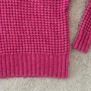 American Eagle AEO Pink V Neck Sweater Waffle Weave XS Boxy Oversized thumbnail 3
