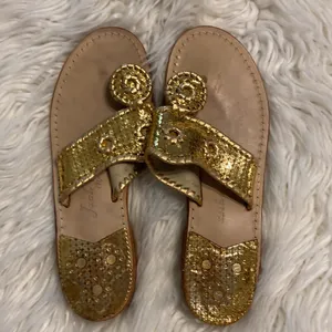 Jack Rogers Sandals size 7 M excellent condition color is gold thumbnail 15