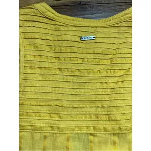 Prana‎ women’s yellow textured sleeveless blouse sz M thumbnail 8