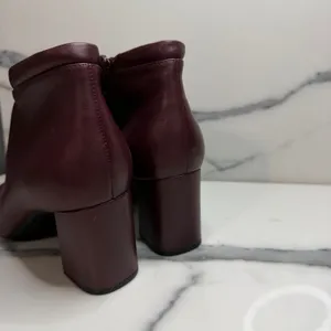 Aerosoles Burgundy Leather Head North Boots Sz 10 Comfort Classic Minimalist thumbnail 5