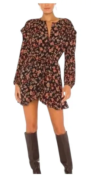 Free People Mini Flower Fields Mini Burgundy Dress S/P thumbnail 1