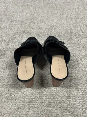 Loeffler Randall Clo Tassel Mules Womens 8.5 Black Leather stacked heels thumbnail 5