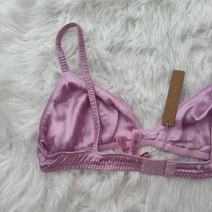 Skims Woven Shine Sleep Bralette Pink Rose Size Large thumbnail 7