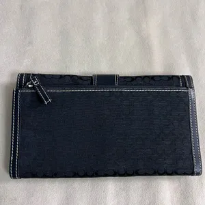 🖤✨ Coach Signature Jacquard Turnlock Wallet Black Leather Trim ✨🖤 thumbnail 3