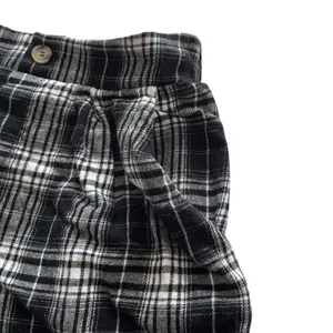 Altar'd State Shorts Juniors M Black White Plaid High Rise Pockets Casual thumbnail 4