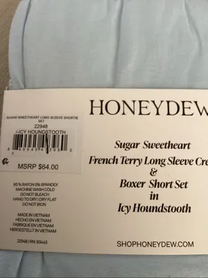 HONEYDEW IVY HOUNDSTOOTH SUGAR SWEETHEART SHORTIE SET, Blue Size Small, NEW tags thumbnail 7