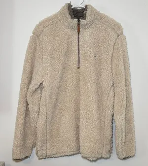 Southern Shirt Women’s Beige Half Zip Casual Sherpa Pullover Size‎ Medium thumbnail 1