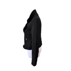 Lulu's Motorcycle‎ Black Rayon Jacket Retro Exposed Zippers XS 60s Bikercore thumbnail 2