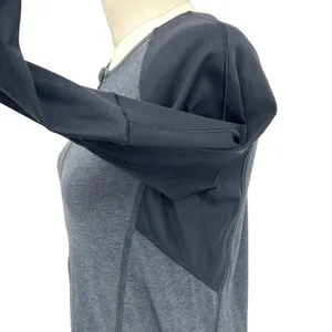 Lululemon Spincity Top Long Sleeve Zip Tee Layer Heathered Black Gray Size 6 thumbnail 5