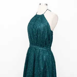 Dress‎ the Population. New! Green Lace Halter Midi Dress. thumbnail 8