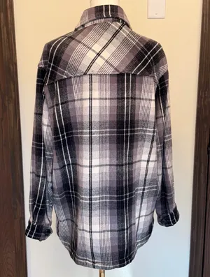 Lucky Brand black and gray long line shacket thumbnail 4