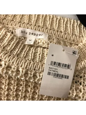 Blu Pepper Womens Sweater Open Knit Cropped Cover Up Festival Boho Beige M thumbnail 4