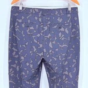 Banana Republic Avery Pant Women 10 Blue Grey Floral Ankle Trousers Preppy thumbnail 6