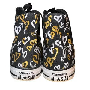 Converse Chuck Taylor All Star gold and white heart print high top sneakers thumbnail 6