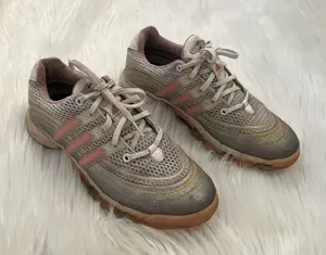Adidas Women's Size 6.5 Golf Shoes Powerband Chassis 738201 Pink Silver White thumbnail 1
