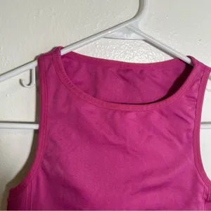 J. Crew Women's Sculpt Stretch High Sports Bra Hot Pink Magenta Crewneck Long‎ thumbnail 3