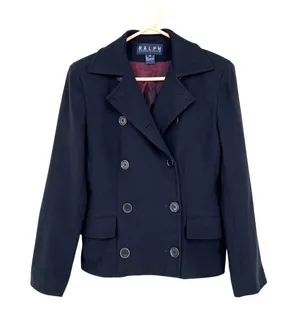Ralph Ralph Lauren Vintage Double Breasted Wool Peacoat Jacket Navy Blue Size 8 thumbnail 1