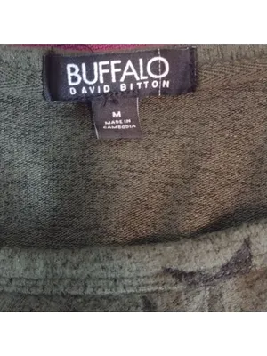 Buffalo DAVID BITTON - green star long sleeve top size medium thumbnail 4