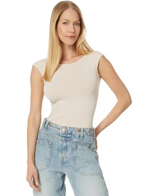 FREE PEOPLE Low Back T-Shirt in Pink Tint Size X-Small/Small thumbnail 1