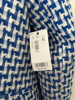 NWT The Limited Blue White Woven Blazer Jacket XL thumbnail 4
