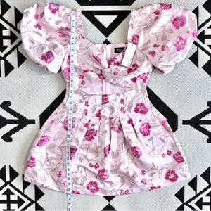 Vici Marie Anne Floral Puff Sleeve Cutout Mini Dress Medium thumbnail 9