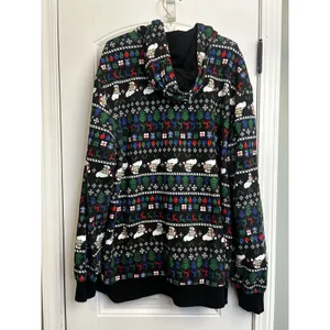 Old River Christmas Santa Fair Isle Sherpa Lined Zip Hoodie Jacket XXL Cozy Warm thumbnail 11