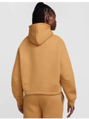 NWT!! Nike Sportswear Tech Fleece Oversized Hoodie in Flax with Black Details thumbnail 3