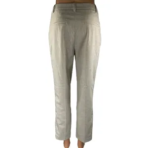 H&M Women's Gray High Waisted Slim Straight Leg Trousers Dress Pants Size 4 thumbnail 3
