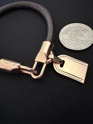 Milor EUC Italian bronze bracelet with initial “J” tag. Genuine leather ban thumbnail 2