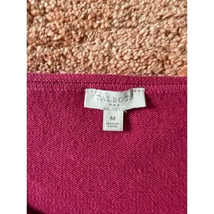 Talbots Women’s Sweater Size M Pink 100% Cotton 3/4 Sleeve Pullover Casual thumbnail 2