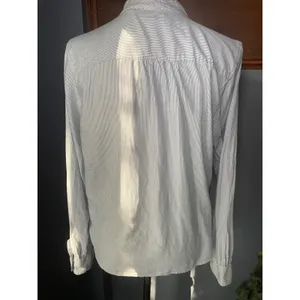 Levis Womens Blue White Striped Tie Neck‎ Button Down Blouse Shirt Medium M thumbnail 3