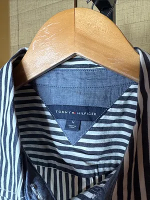 Tommy Hilfiger Navy White Striped Sleeveless Button Down Shirt Size Medium thumbnail 3