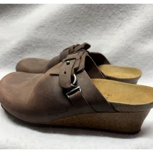 PAPILLIO Dana Wedge Clogs Sandals Oiled Brown Leather WOMENS 6.5 37 BIRKENSTOCK thumbnail 3