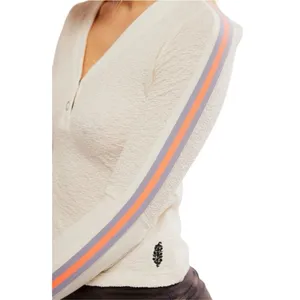 FREE PEOPLE MOVEMENT RECOVERY LAYER‎ Ivory LONG SLEEVE Waffle Henley Shirt Large thumbnail 2