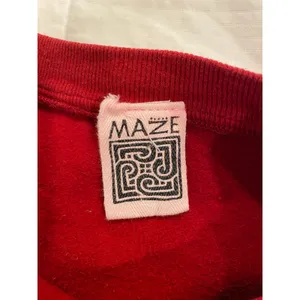Maze Red Floral Print Long Sleeve Heart Pullover Sweatshirt Large cottagecore thumbnail 8