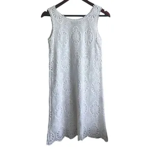Karen Kane‎ Women Boho Coastal Crochet Lace Mini Dress S Beachy White Sleeveless thumbnail 3